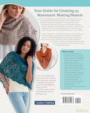 Big Book of Knitted Shawls: 35 Patterns in a Variety of Beautiful Yarns, Styles, and Stitches - Jen Lucas [KSIĄŻKA]