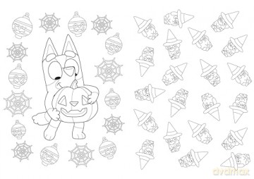 Bluey: Hooray It's Halloween!: A Halloween colouring book - Bluey [KSIĄŻKA]