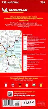 Bulgaria - Michelin National Map 739: Strassen- und Tourismuskarte (Michelin Maps, 739) - Michelin [KSIĄŻKA]