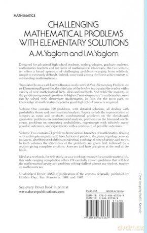 Challenging Mathematical Problems with Elementary Solutions, Vol. I: Volume 1 (Dover Books on MaTHEMA 1.4tics) - A. M. Yaglom [KSIĄŻKA]