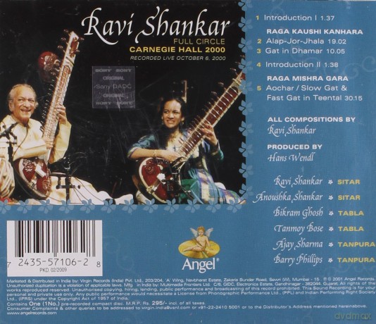 Shankar: Full Circle-Carnegie Hall 2000 [CD]