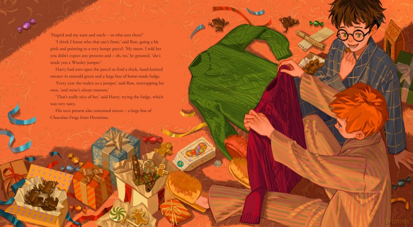 Christmas at Hogwarts: A joyfully illustrated gift book featuring text from 'Harry Potter and the Philosopher's Stone' - J.K. Rowling [KSIĄŻKA]