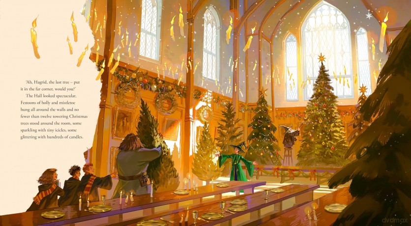 Christmas at Hogwarts: A joyfully illustrated gift book featuring text from 'Harry Potter and the Philosopher's Stone' - J.K. Rowling [KSIĄŻKA]