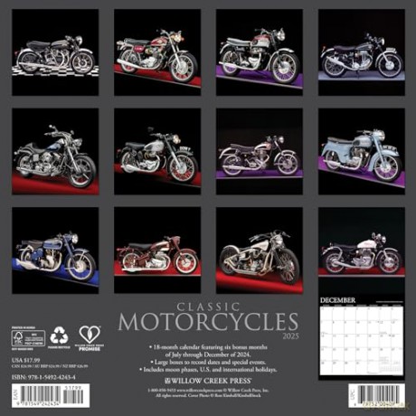 Classic Motorcycles 2025 Wall [KSIĄŻKA]