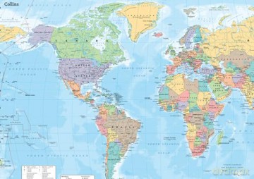 Collins World Wall Paper Map - Collins Maps [KSIĄŻKA]