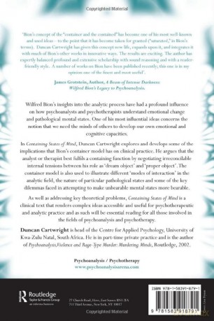 Containing States of Mind: Exploring Bion's 'Container Model' in Psychoanalytic Psychotherapy - Duncan Cartwright [KSIĄŻKA]