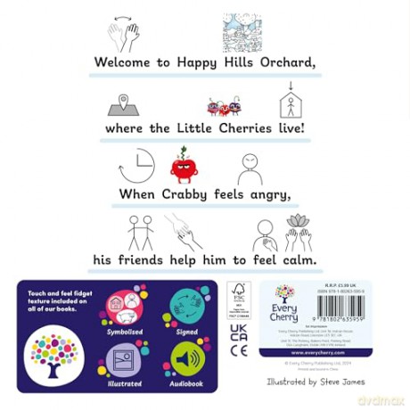 Crabby Calms Down: Accessible Symbolised Edition: 5 (The Little Cherries Symbolised 6-Book Collection (Books 1-6)) [KSIĄŻKA]