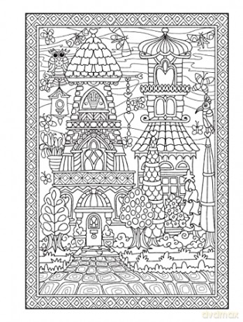 Creative Haven Whimsical Houses Coloring Book - Angela Porter [KSIĄŻKA]