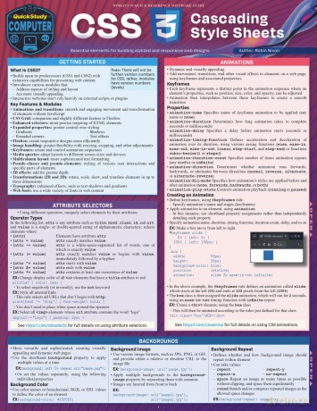CSS - Cascading Style Sheets: A Quickstudy Laminated Reference Guide - Robin Nixon [KSIĄŻKA]