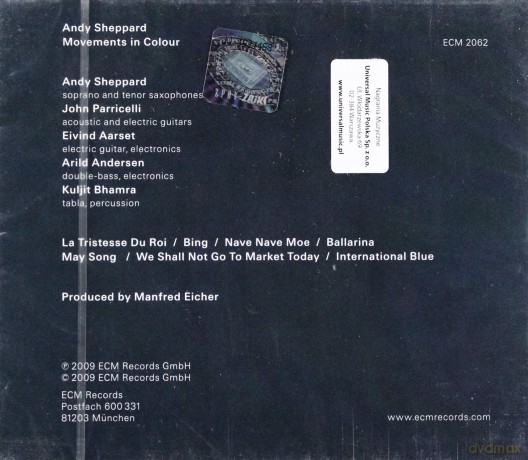 Sheppard Andy Quintett: Movements In Colour [CD]