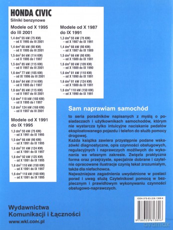 Honda Civic modele od X 1987 do III 2001 [KSIĄŻKA]