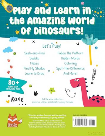 Dinosaurs Activity Book: Puzzles, Games, Coloring Pages, and More! - Woody Griffin [KSIĄŻKA]