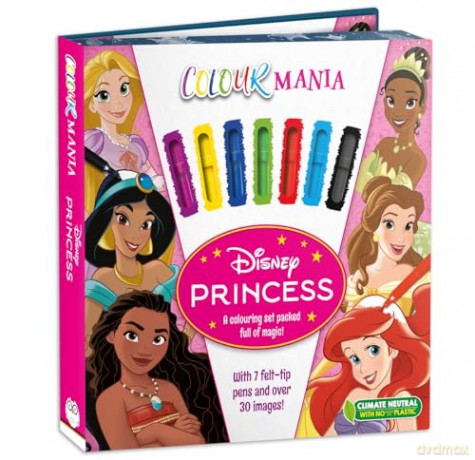 Disney Princess: Colourmania (Colouring Book and Felt-tip Pens) - Walt Disney [KSIĄŻKA]