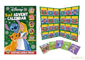 Disney: 5-in-1 Kalendarz Adwentowy (Countdown to Christmas with stories, activities and quizzes!) - Walt Disney [KSIĄŻKA]