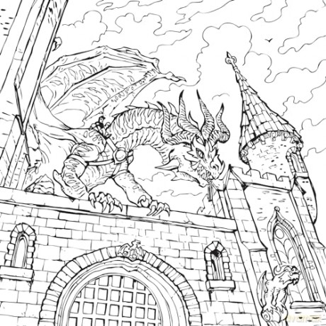 Dragon Riders: A Fantasy Coloring Book (Dover Adult Coloring Books) - Arkady Roytman [KSIĄŻKA]
