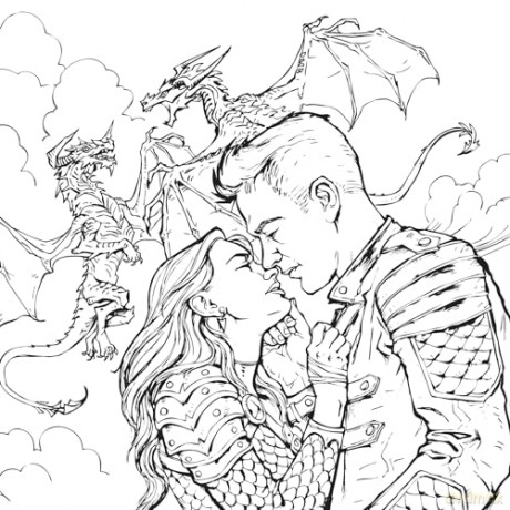 Dragon Riders: A Fantasy Coloring Book (Dover Adult Coloring Books) - Arkady Roytman [KSIĄŻKA]