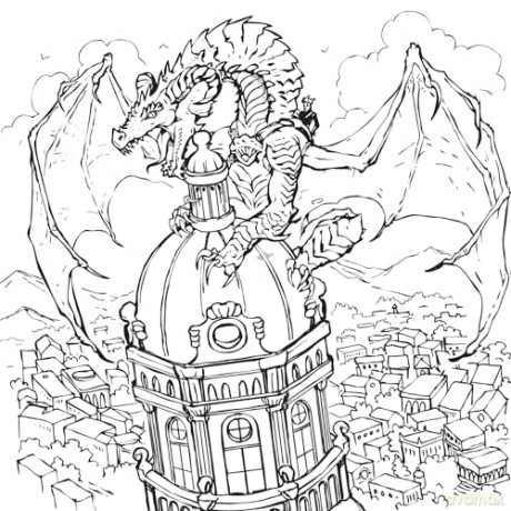 Dragon Riders: A Fantasy Coloring Book (Dover Adult Coloring Books) - Arkady Roytman [KSIĄŻKA]