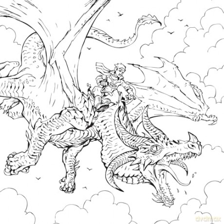 Dragon Riders: A Fantasy Coloring Book (Dover Adult Coloring Books) - Arkady Roytman [KSIĄŻKA]