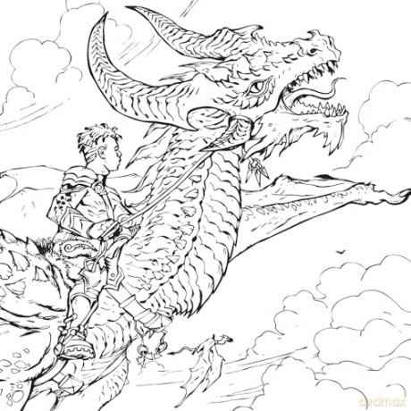 Dragon Riders: A Fantasy Coloring Book (Dover Adult Coloring Books) - Arkady Roytman [KSIĄŻKA]