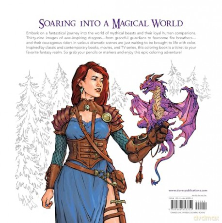 Dragon Riders: A Fantasy Coloring Book (Dover Adult Coloring Books) - Arkady Roytman [KSIĄŻKA]