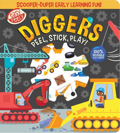 Easy Peely Diggers - Peel, Stick, Play! (Easy Peely - Peel, Stick, Play!) - Holly Hall [KSIĄŻKA]