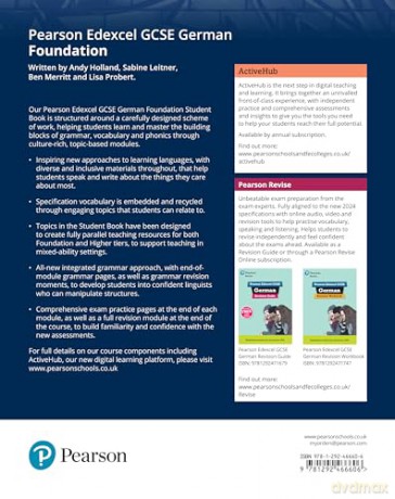 Edexcel GCSE German Foundation Student Book (GCSE MFL 2024 for Edexcel) - Andy Holland [KSIĄŻKA]