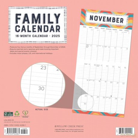 Family Planner Calendar 2025 Wall [KSIĄŻKA]