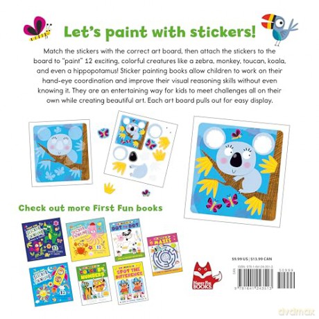 First Fun Sticker Painting: Wild Animals: 12 Colorful Creatures to Create - Edward Miller [KSIĄŻKA]