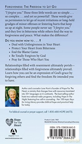 Forgiveness: The Freedom to Let Go (Hope for the Heart) - June Hunt [KSIĄŻKA]