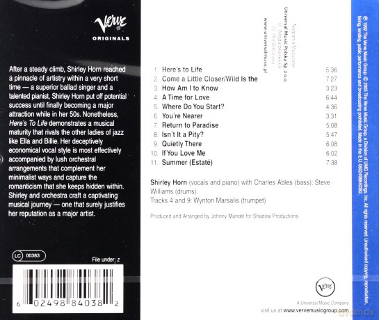 Shirley Horn: Here's To Life [CD]