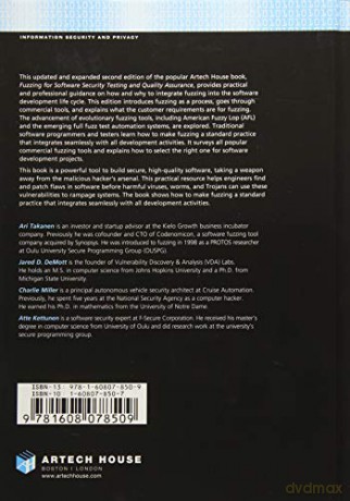Fuzzing for Software Security Testing and Quality Assurance, 2nd Edition - Ari Takanen [KSIĄŻKA]