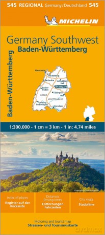 Germany Southwest - Michelin Regional Map 545: Map (Maps/Regional Michelin) - Michelin [KSIĄŻKA]