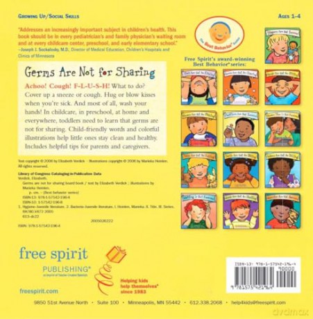 Germs Are Not for Sharing (Best Behavior(r) Board Book) - Verdick [KSIĄŻKA]
