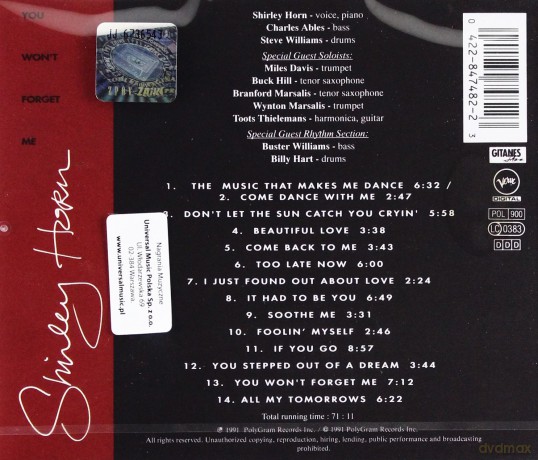 Shirley Horn: You Won't Forget Me [CD]