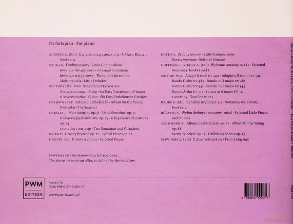 J.S. Bach. Łatwe utwory na fortepian [KSIĄŻKA]