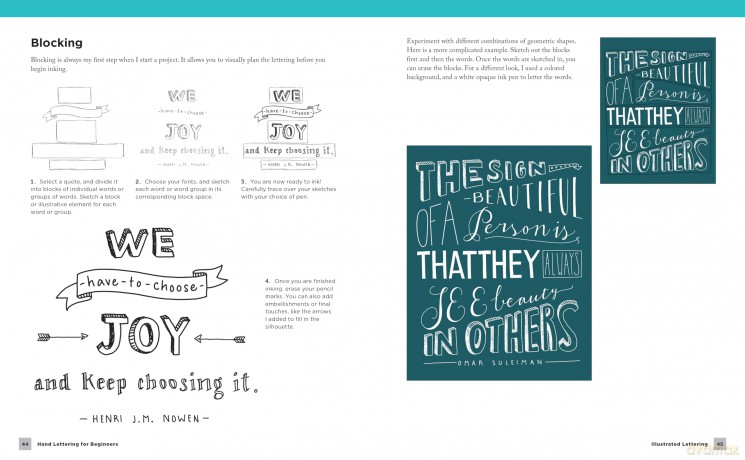 Hand Lettering for Beginners: Inspiring tips, techniques, and ideas for hand lettering your way to beautiful works of art - Gabri Joy Kirkendall [KSIĄŻKA]