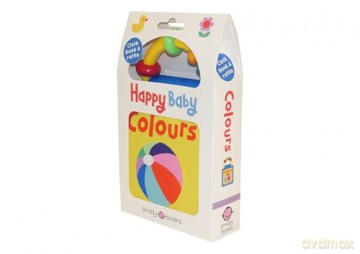 Happy Baby Colours: Rattle and Cloth Book - Roger Priddy [KSIĄŻKA]