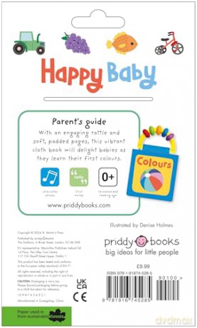 Happy Baby Colours: Rattle and Cloth Book - Roger Priddy [KSIĄŻKA]