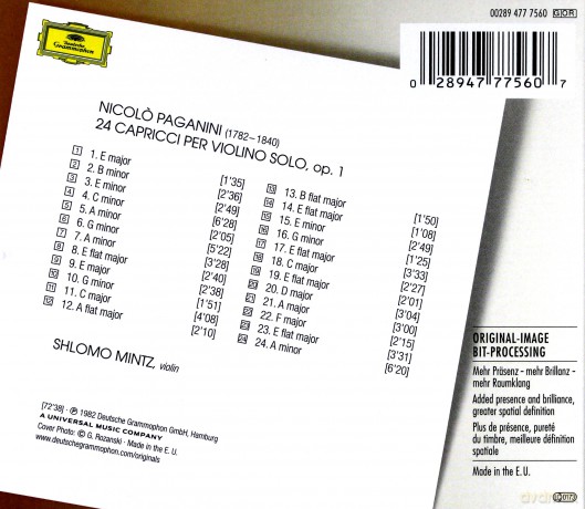 Shlomo Mintz: Paganini-24 Caprices [CD]