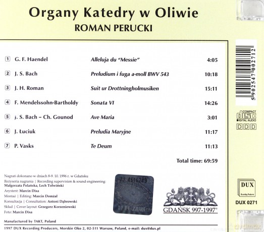 Organy Katedry w Oliwie - Roman Perucki (1996) [CD]