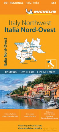 Italy Northwest - Michelin Regional Map 561: Map (Maps/Regional Michelin) - Michelin [KSIĄŻKA]