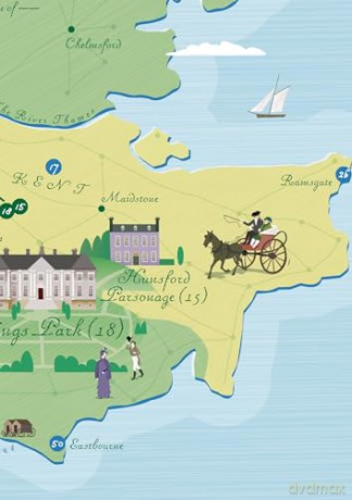 Jane Austen, Pride and Prejudice Map (Literary Maps Series Series) - Martin Thelander [KSIĄŻKA]