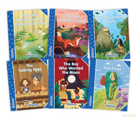 Jolly Phonics Folktales Blue Readers (Level 4) Complete Set (1-6): in Precursive Letters (British English edition) - Louise Van-Pottelsberghe [KSIĄŻKA]