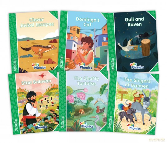Jolly Phonics Folktales Green Readers (Level 3) Complete Set (1-6): in Precursive Letters (British English edition) - Louise Van-Pottelsberghe [KSIĄŻKA]