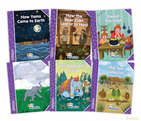 Jolly Phonics Folktales Purple Readers (Level 5) Complete Set (1-6): in Precursive Letters (British English edition) - Sara Wernham [KSIĄŻKA]