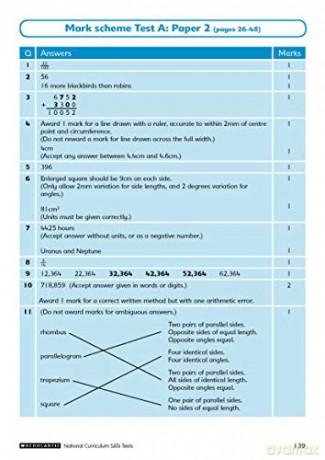 Maths Practice Tests for Ages 10-11 (Year 6) Includes two complete test papers plus answers and mark scheme (National Curriculum SATs Tests) - Paul Hollin [KSIĄŻKA]