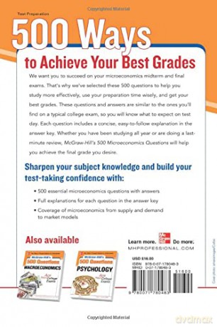 McGraw-Hill's 500 Microeconomics Questions: Ace Your College Exams: 3 Reading Tests + 3 Writing Tests + 3 Mathematics Tests (McGraw-Hill's 500 Questions) (STUDY GUIDE) - Eric Dodge [KSIĄŻKA]