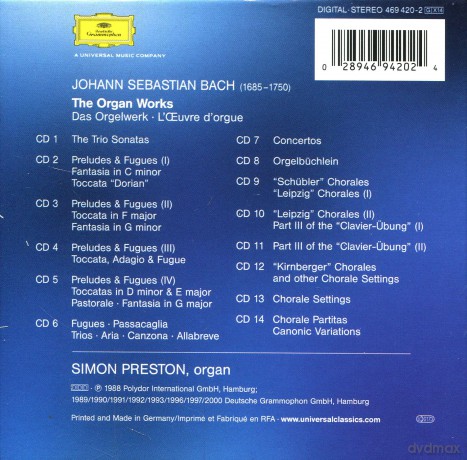 Simon Preston: Bach: Organ Works [14CD]