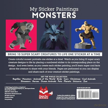 My Sticker Paintings: Monsters: 10 Super Scary Creatures - Logan Powell [KSIĄŻKA]