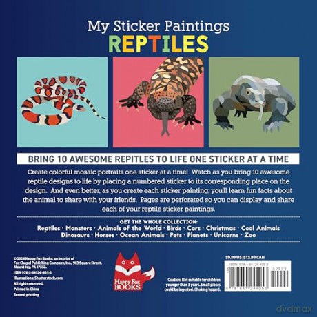 My Sticker Paintings: Reptiles: 10 Awesome Animals - Logan Powell [KSIĄŻKA]